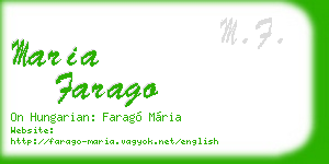 maria farago business card